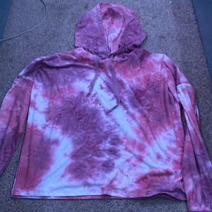 Derek Heart Tie Dye Crop Hoodie
